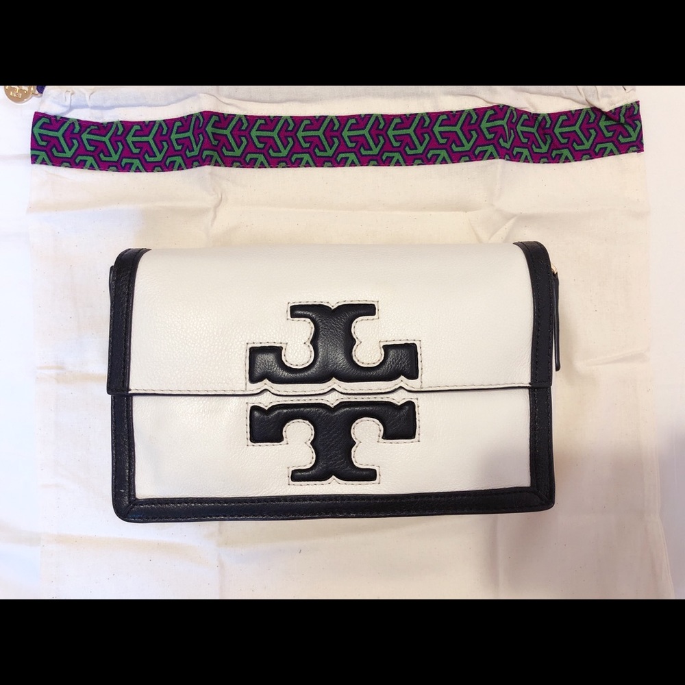 Tory Burch Jessica leather clutch crossbody